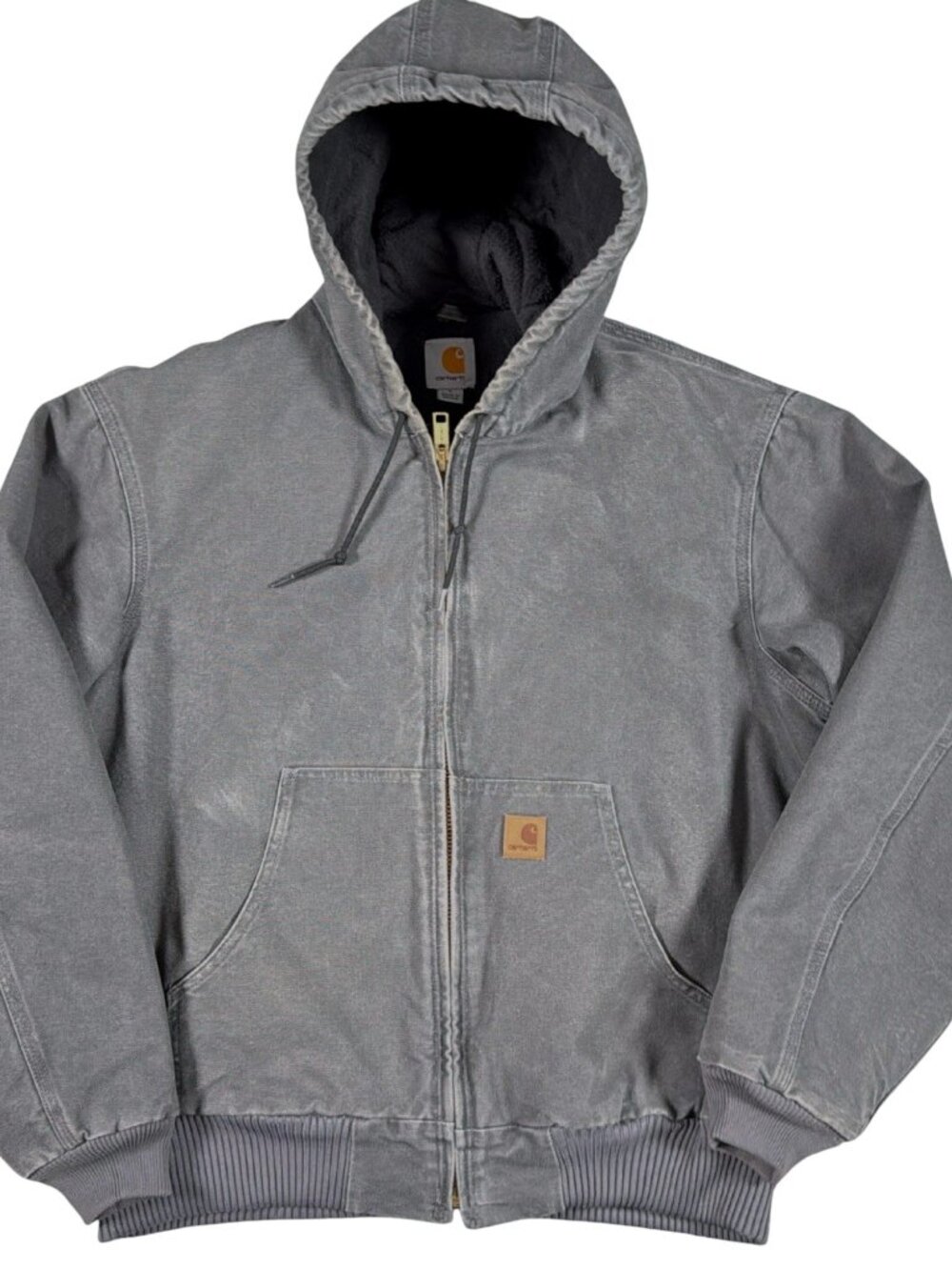 Carhartt J130 GVL Active Jacket Men's Large Gravel Gray Quilted Duck Canvas